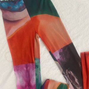 Ottolinger Cheyenne Mesh Leggings In Orange